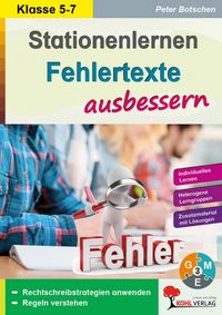 Produktbild: Stationenlernen Fehlertexte ausbessern / Klasse 5-7