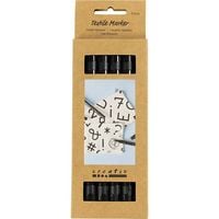 Produktbild: Creativ Company Textil-Marker, schwarz, Strichst&auml;rke 2,3+3,6 mm, 6er Set