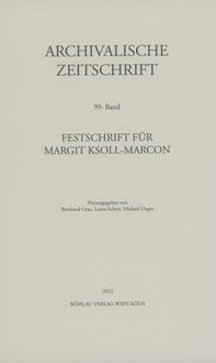 Produktbild: Archivalische Zeitschrift 99 (2022)