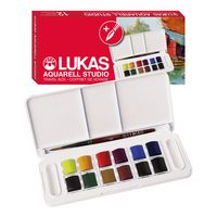 Produktbild: LUKAS Aquarellfarben Travel-Box mit Pinsel 12 1/2 St&uuml;ck