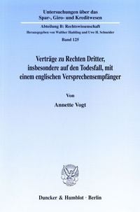 Produktbild: Vertr&auml;ge zu Rechten Dritter, insbesondere auf den Todesfall, mit einem englischen Versprechensempf&auml;nger.