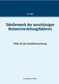 Produktbild: Tabellenwerk der vorsch&uuml;ssigen Restwertverteilungsfaktoren