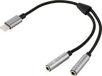 Produktbild: Renkforce USB-C&reg;, Audio Adapterkabel [1x USB-C&reg; Stecker - 2x 3.5 mm-Buchse] 20cm