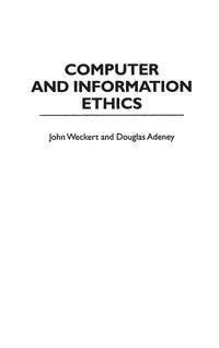 Produktbild: Computer and Information Ethics