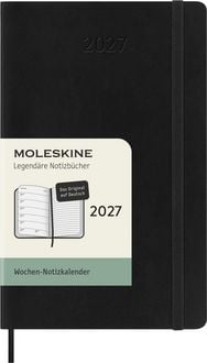 Produktbild: Moleskine 12 Monate Wochen Notizkalender Deutsch 2027, Pocket/A6, 1 Wo = 1 Seite, rechts linierte Seite, Weicher Einband, Schwarz