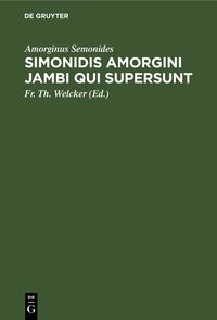 Produktbild: Simonidis Amorgini Jambi qui supersunt