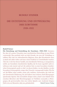 Bild vom Artikel Die Entstehung und Entwicklung der Eurythmie 1920-1922 vom Autor Rudolf Steiner