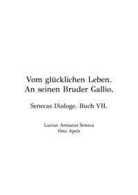 Produktbild: Vom Gl&uuml;cklichen Leben
