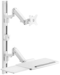 Produktbild: SpeaKa Professional SP-MM-960 Monitor-Wandhalterung Mit Tastaturablage, &uuml;bereinander 43,2cm (17\") - 109,2cm (43\") Wei
