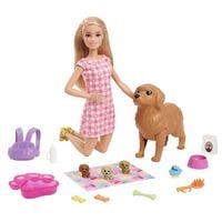 Produktbild: Barbie Puppe (blond) mit Hund und Welpen