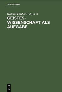 Produktbild: Geisteswissenschaft als Aufgabe