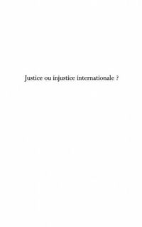Produktbild: Justice ou injustice internationale ?