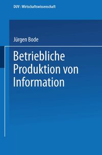 Produktbild: Betriebliche Produktion von Information