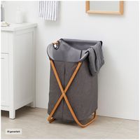 Produktbild: HTI-Living W&auml;schesammler mit Bambusgestell und Polyester-Sack, 60 Liter