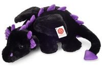 Produktbild: Teddy Hermann 94005 - Drache Logan liegend, schwarz-lila, Pl&uuml;sch, 32 cm