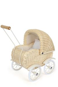 Bild vom Artikel Small foot 8750 - Puppenwagen Vintage beige, Retro-Design, Metall/Korbgeflecht, Griffhöhe: 52cm vom Autor 