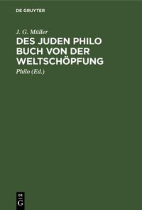 Produktbild: Des Juden Philo Buch von der Weltsch&ouml;pfung