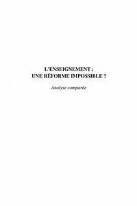 Produktbild: L'enseignement : Une Reforme Impossible ?