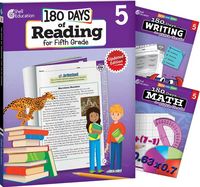 Produktbild: 180 Days(r) Reading, Writing and Math for Grade 5: 3-Book Set