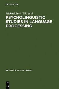 Produktbild: Psycholinguistic Studies in Language Processing