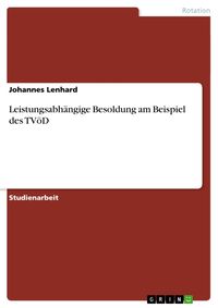 Produktbild: Leistungsabh&auml;ngige Besoldung am Beispiel des TV&ouml;D