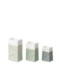 Produktbild: R&auml;der Vase Mini Porzellant&uuml;te 3er Set, gr&uuml;nt&ouml;ne