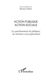 Produktbild: Action publique, action sociale