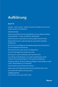 Produktbild: Aufkl&auml;rung, Band 18: John Locke. Aspekte seiner theoretischen und praktischen Philosophie