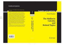 Produktbild: The Malliavin Calculus and Related Topics