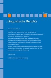 Produktbild: Linguistische Berichte Heft 273