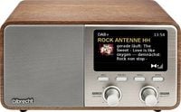 Produktbild: Albrecht DR 760 Tischradio DAB+, UKW DAB+, AUX, Bluetooth&reg; Echtholzgeh&auml;use, Inkl. Lautsprecherbox Holz, Braun, Silber