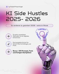 Produktbild: KI Side Hustles 2025- 2026: So verdienst du garantiert 500EUR + extra im Monat