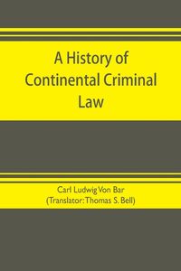 Produktbild: A history of continental criminal law