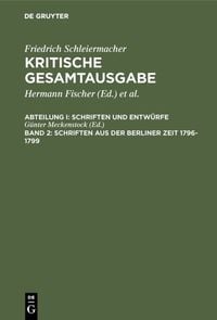 Produktbild: Schriften aus der Berliner Zeit 1796-1799