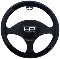 Produktbild: HP Autozubeh&ouml;r Lenkradbezug (&Oslash; x H) 39cm x 4cm Velours, Kunstleder Schwarz 37 - 39cm
