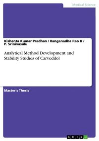 Produktbild: Analytical Method Development and Stability Studies of Carvedilol