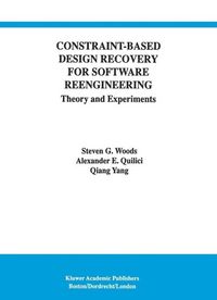 Produktbild: Constraint-Based Design Recovery for Software Reengineering