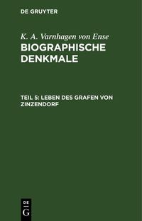 Produktbild: Leben des Grafen von Zinzendorf
