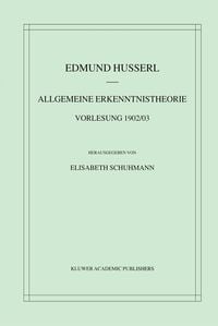 Produktbild: Allgemeine Erkenntnistheorie Vorlesung 1902/03