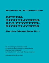 Produktbild: Offensichtliches, Allzuoffensichtliches. Zweier Menschen Zeit, Teil 3