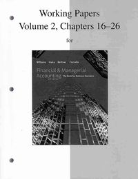 Produktbild: Working Papers, Volume 2, Chapters 16-26 for Financial & Managerial Accounting