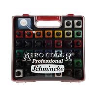 Produktbild: Schmincke Aero Color Professional, Acrylfarbe, Airbrushfarbe, Kunststoff-Koffer, 37 x 28 ml + Aero Clean Rapid
