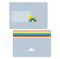 Liniertes Briefpapier-Set für Kinder: Regenbogen (für Mädchen und Jungen, bunt)