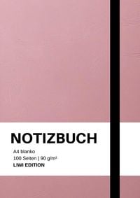 Produktbild: Notizbuch A4 blanko rosa - 100 Seiten Soft Cover