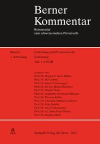 Produktbild: Einleitung, Kommentar zu Art. 1-9 ZGB. Band I, 1. Abteilung