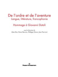 Produktbild: De l ordre et de l aventure