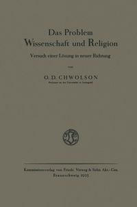 Produktbild: Das Problem Wissenschaft und Religion