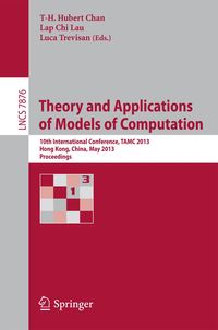 Produktbild: Theory and Applications of Models of Computation