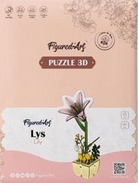 Produktbild: FiguredArt AL106 - Lilie, 3D Puzzle, Holz, 51 Teile, H&ouml;he: 22,5 cm
