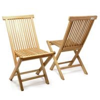Produktbild: 2er Gartenstuhl Hochlehner Klappstuhl Holz Teak
